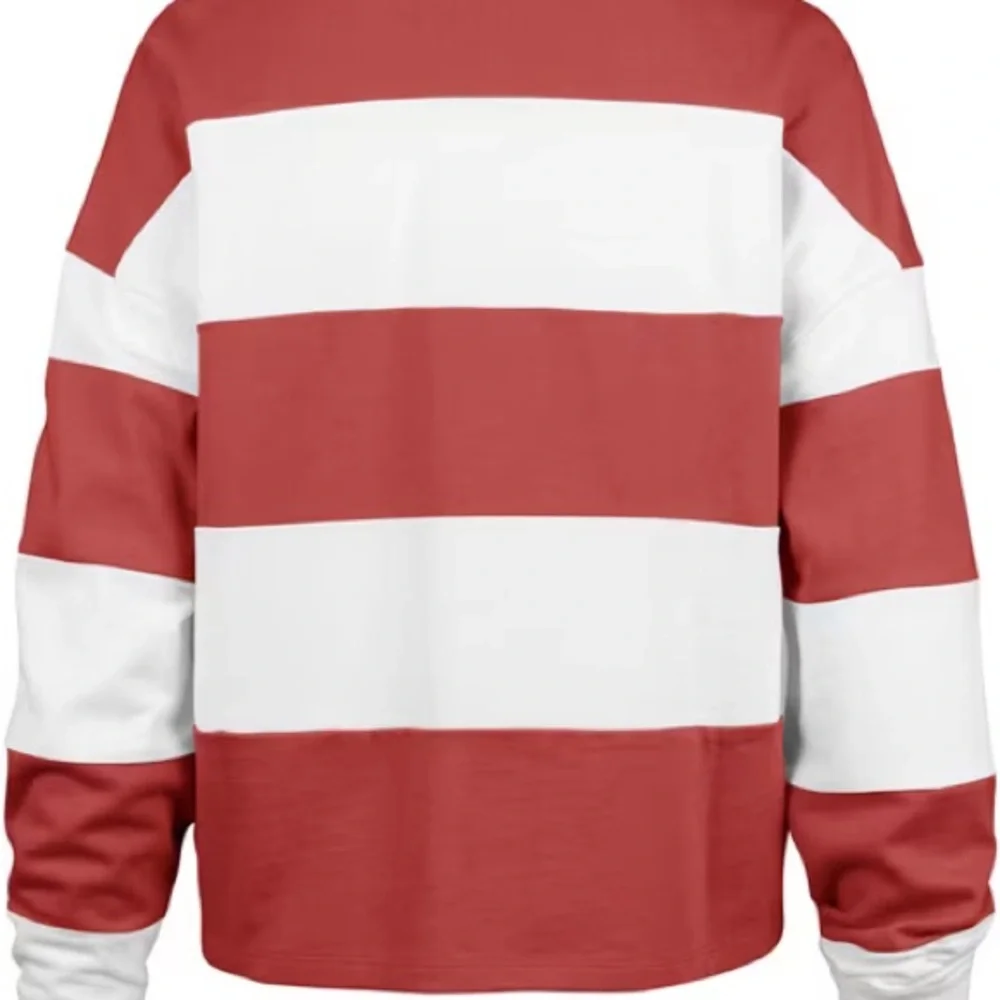 47 Kansas City Chiefs  Red and White Striped Long Sleeve Polo - Picture 2 of 4